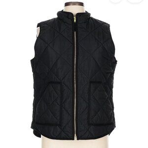 J.Crew Black Quilted Barn Vest with Gold Accents